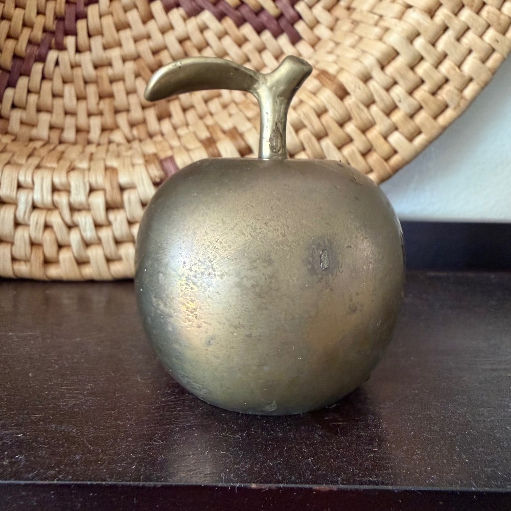 Price‎ Products Apple Bell Vintage Brass Gold Teacher 3x2" Taiwan